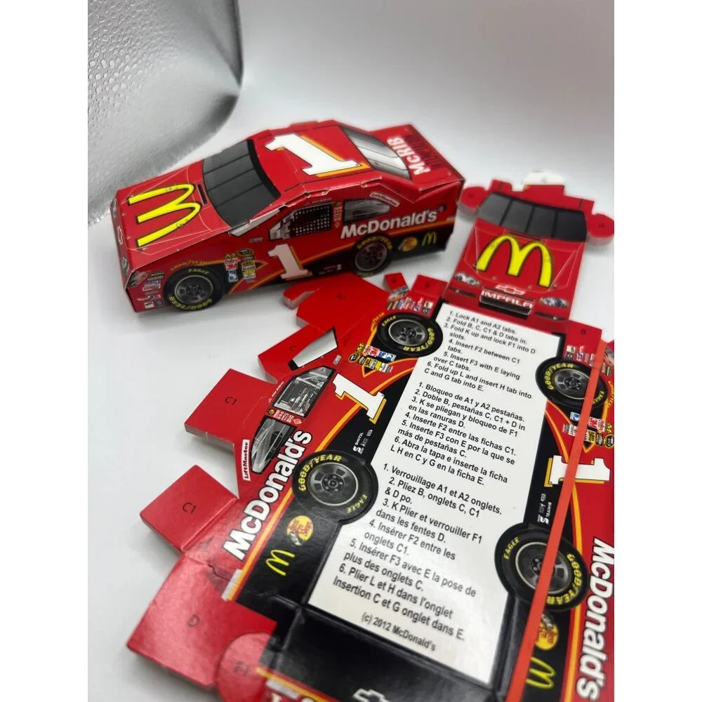 McDonald’s 2012 Promotional McRib Cardboard Build Your Own Race Car Lot of 9 New